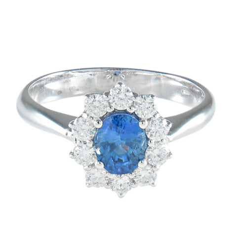 Bague 53 BAGUE MARGUERITE SAPHIR ET DIAMANTS 58 Facettes 418 50136