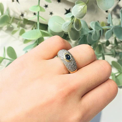 Bague 54 Bague Jonc Saphir Cabochon & Diamant 58 Facettes 20400000542