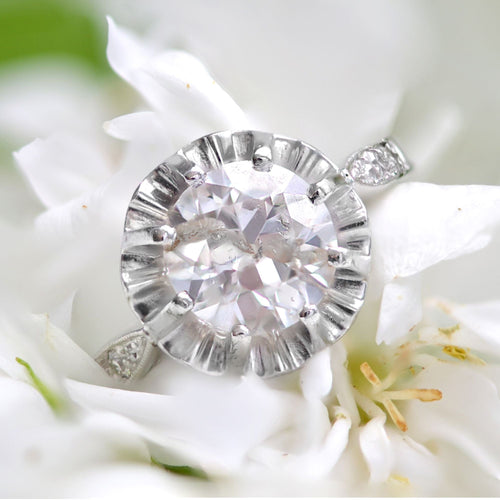 Bague 57 Bague solitaire ancien diamants 58 Facettes 22-245