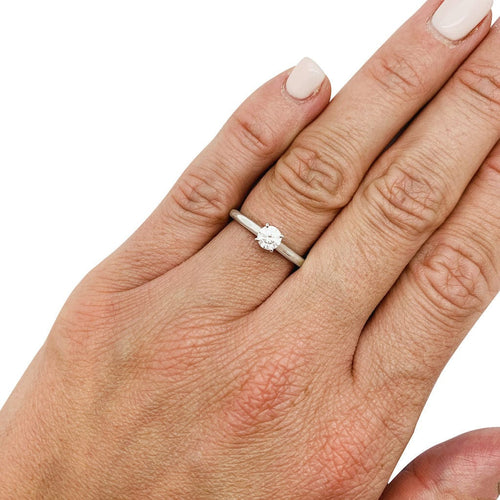 Bague 53 Solitaire Cartier, "1895", diamant 0,32 ct, platine. 58 Facettes 31089