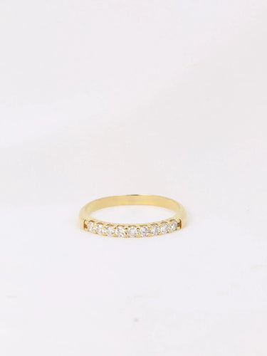 Bague Demi-Alliance américaine en or jaune et diamants 58 Facettes J74