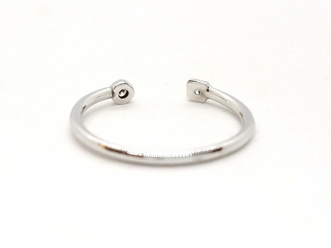 Bague 54 Bague Toi et Moi Or blanc Diamant 58 Facettes 579284RV