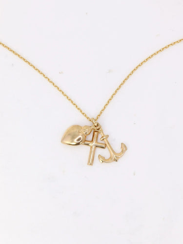 Pendentif Pendentif Espoir, Foi, Charité Uno A Erre Or jaune 58 Facettes 976