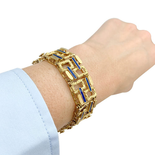 Bracelet Bracelet vintage, or jaune, émail. 58 Facettes 31987