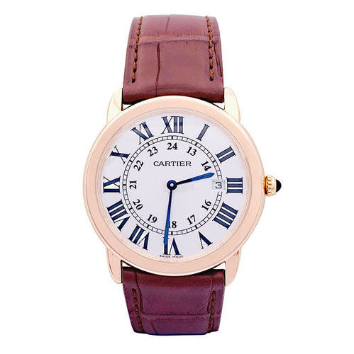 Montre Montre Cartier "Ronde Solo" or rose, cuir. 58 Facettes 33432