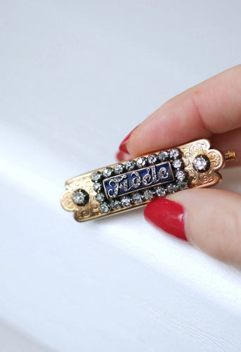 Broche Broche ancienne "Fidèle", Or rose et Diamants 58 Facettes