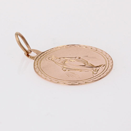 Pendentif Médaille ancienne Vierge debout or rose 58 Facettes 14-174