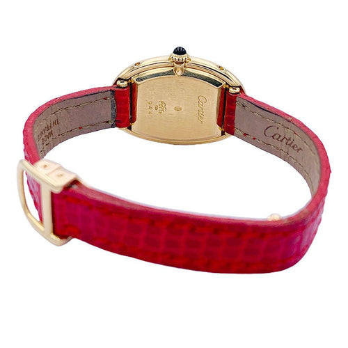 Montre Montre Cartier, "Baignoire", or jaune, cuir. 58 Facettes 32583