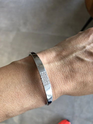 Bracelet Bracelet jonc or gris et diamant 58 Facettes 0