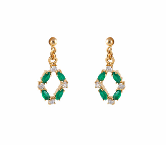 Boucles d'oreilles PENDANTS D'OREILLES OXYDES DE ZIRCONIUM & TOURMALINE 58 Facettes BO/220103 NSS