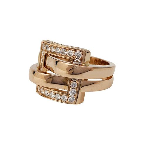 Bague 49 Bague Boucheron, "Déchaîné", or rose, diamants. 58 Facettes 30718