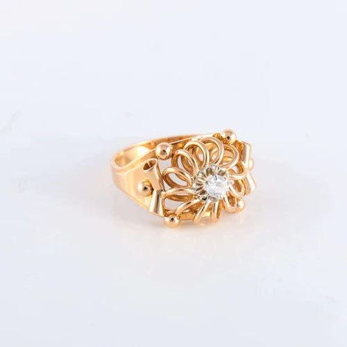 Bague Bague Rosace Pierre blanche 58 Facettes