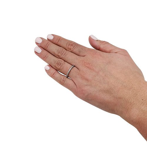 Bague 53 Alliance Cartier, "Etincelle", or blanc, diamants. 58 Facettes 32039