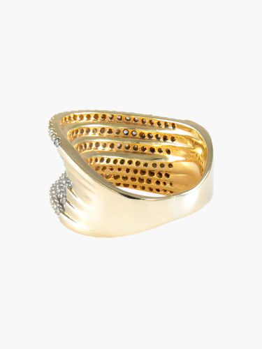 Bague Or Jaune / 58 BAGUE "WAVE" OR & DIAMANTS 58 Facettes BO/220034
