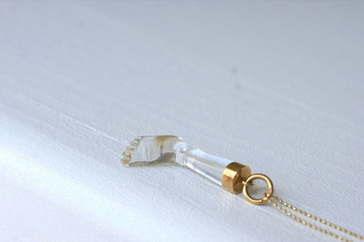 Pendentif Pendentif pied cristal de roche sur or 58 Facettes