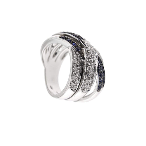 Bague 57 Bague bandeau diamants et saphirs 58 Facettes 24509