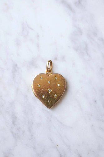 Pendentif Pendentif médaillon ancien cœur ouvrant en or et diamants taille rose 58 Facettes