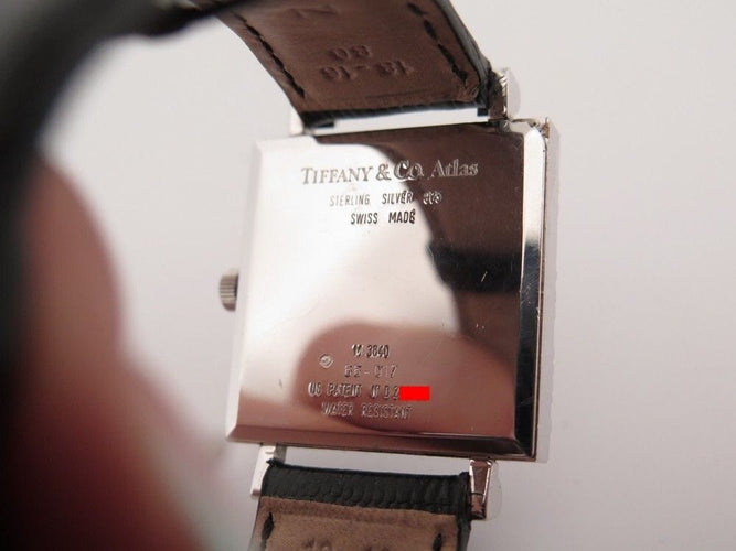 Montre montre TIFFANY & CO atlas carre 27 mm quartz argent 925 58 Facettes 254706