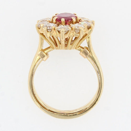 Bague 50 Bague marguerite or jaune rubis diamants 58 Facettes 22-229
