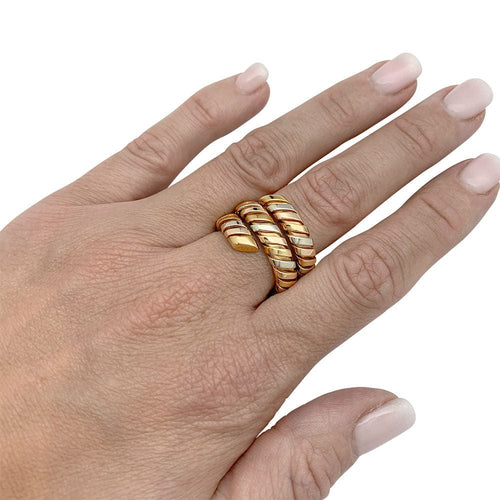 Bague 52 Bague Bulgari, "Tubogas", trois ors. 58 Facettes 31525