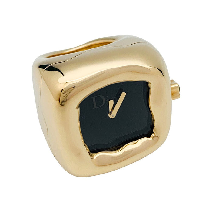 Bague 53 Bague montre Dior, modèle "Nougat", en or jaune et onyx. 58 Facettes 31476
