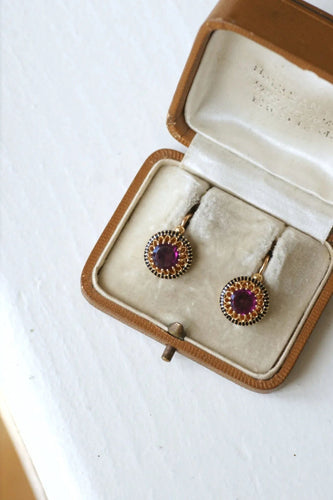 Boucles d'oreilles Boucles d'Oreilles, Email et Grenats 58 Facettes