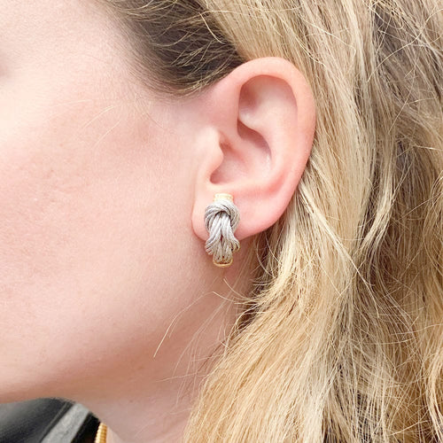 Boucles d'oreilles Boucles d'oreilles Fred, "Force 10", or et acier. 58 Facettes 31411