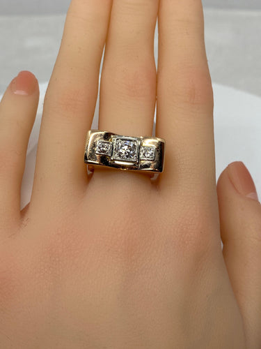 Bague Bague TANK en or jaune & diamants 58 Facettes