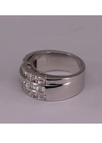 Bague Bague Triple Or blanc Diamants 58 Facettes RNG2921