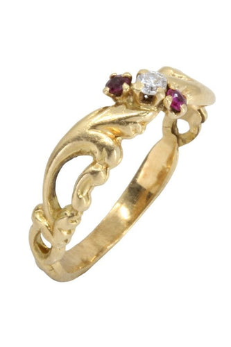 Bague BAGUE NAPOLÉON III DIAMANT ET GRENATS 58 Facettes 054971