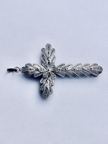 Pendentif Croix En Argent Filigranée 58 Facettes
