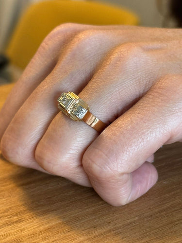 Bague 54 Bague Tank Or Diamants 58 Facettes 3142/1