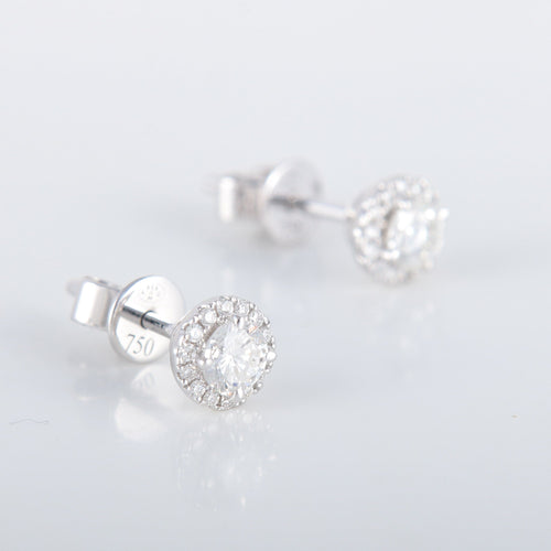 Boucles d'oreilles Paire de puces d'oreilles Diamants 58 Facettes