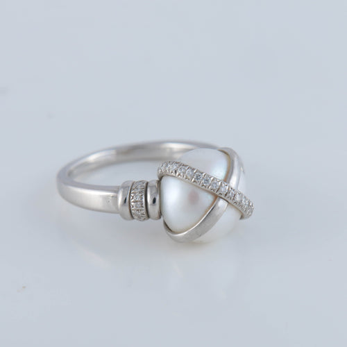 Bague 54 FRED - Bague "Baie des Anges" Perle Diamants 58 Facettes