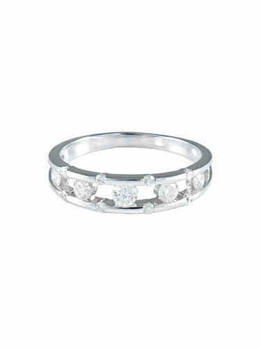 Bague 52 Alliance Or Blanc Diamants 58 Facettes