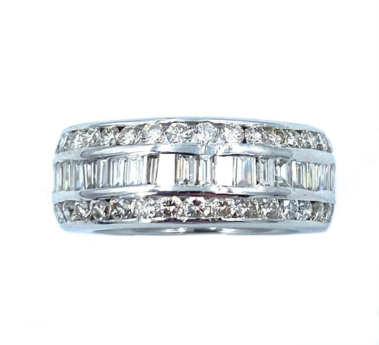 Bague Bague or blanc, diamants 58 Facettes