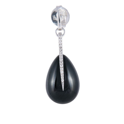 Boucles d'oreilles Boucles d'oreilles en or blanc, diamants et agate 58 Facettes