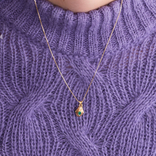 Pendentif Pendentif Emeraudes Diamants sur chaîne 58 Facettes