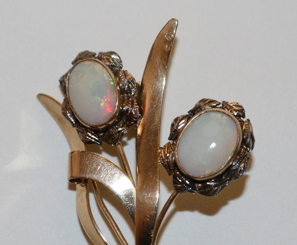 Broche Broche Bouquet De Fleurs Opales Or Jaune 58 Facettes