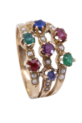 Bague 53 BAGUE TUTTI FRUTTI NAPOLÉON III 58 Facettes 069381