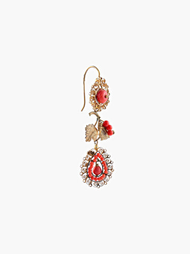 Boucles d'oreilles Boucles d'oreilles Vigne corail 58 Facettes