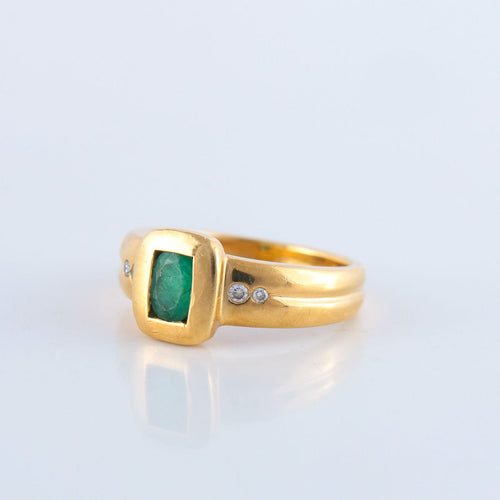 Bague 53 Bague Emeraude Diamants 58 Facettes JE122