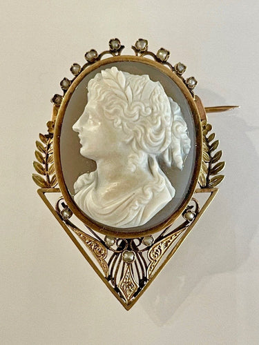 Broche Broche Ouvrante Or Camée Agate 58 Facettes 751072