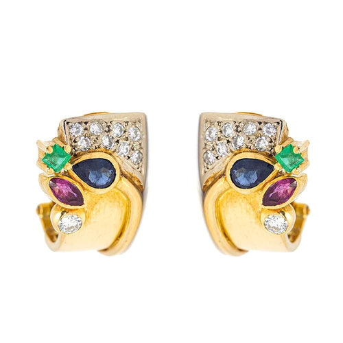 Boucles d'oreilles Boucles d'oreilles FLAIR 2 Ors Diamants Émeraudes Saphirs Rubis 58 Facettes D359900JC