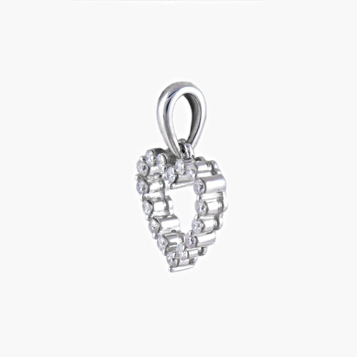 Pendentif Pendentif "coeur" or blanc et diamants 58 Facettes P1L17
