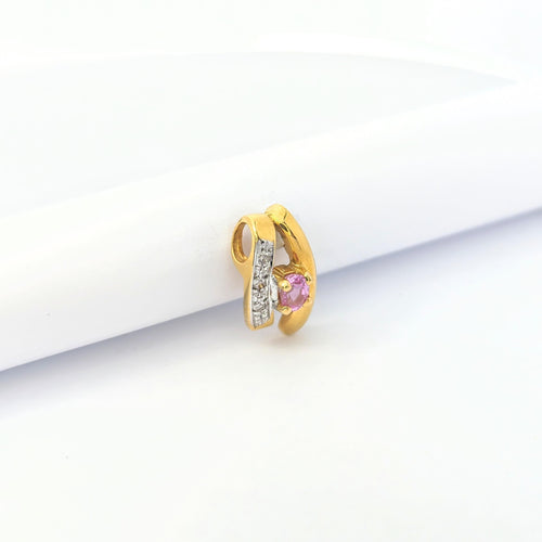 Pendentif Pendentif or jaune saphir rose et diamants 58 Facettes 27237