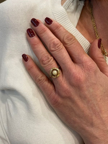 BAGUE PERLE ANNÉES 50' 58 Facettes 061061