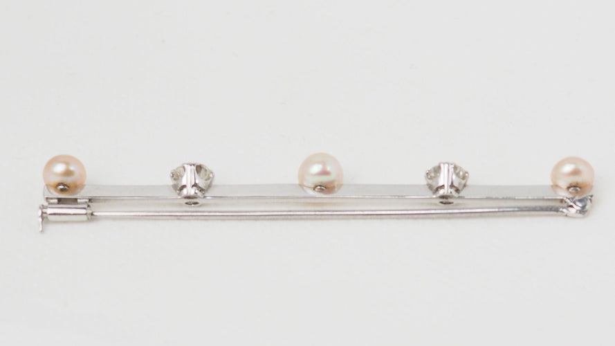 Broche Broche barrette Or Diamants Perles 58 Facettes 31749