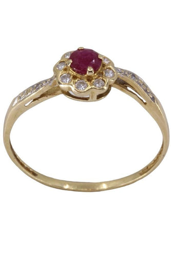Bague 58 BAGUE MARGUERITE RUBIS ET DIAMANT 58 Facettes 077791
