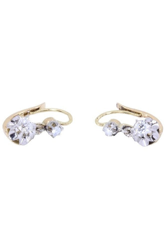 Boucles d'oreilles DORMEUSES ANCIENNES DIAMANTS 58 Facettes 073611
